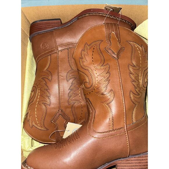 ROPER Kids Boys Texson Square Toe Casual Boots Mid Calf - Brown Kids Size 13 - Picture 3 of 4